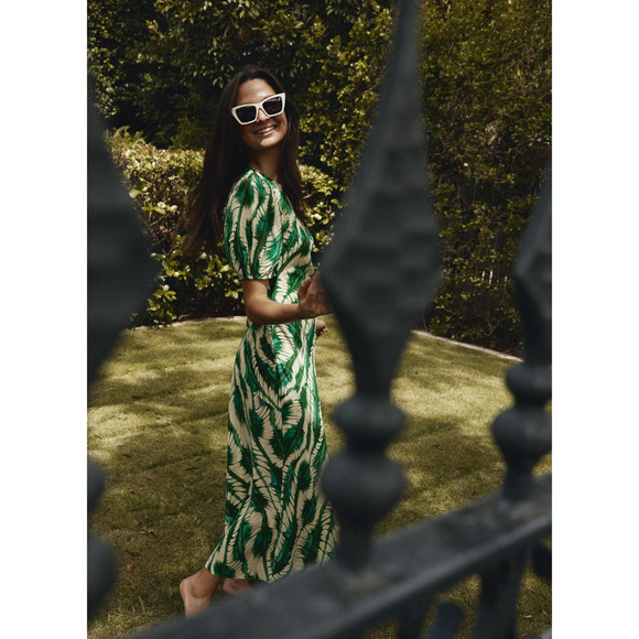 Ulla Johnson Ines Silk Dress Acacia Green US 4 - Picture 5 of 10